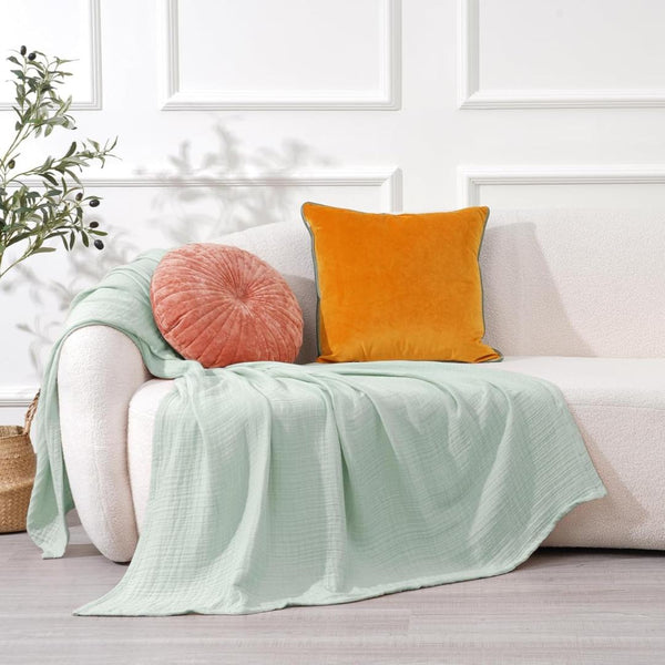 PHF Muslin Blanket 100% Cotton Throw Blanket, 4-Layer Lightweight Breathable Blanket, Soft Gauze Blanket, Stylish Blanket, Gifts